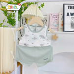 Bộ Quần Áo Sơ Sinh Unchi Ba Lỗ Trắng Phối Màu Họa Tiết