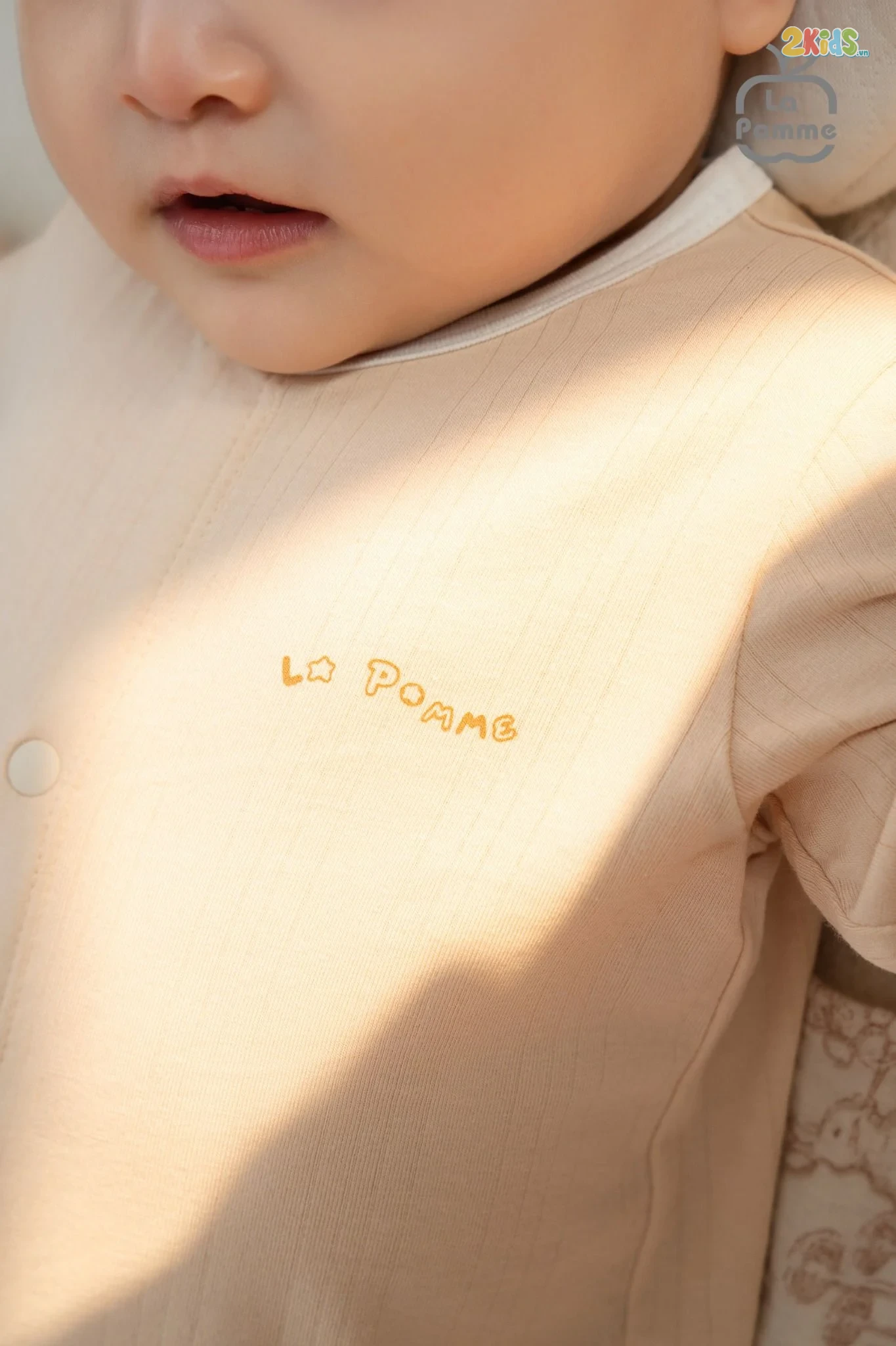 Bộ body sơ sinh La Pomme dài tay gấu con ngộ nghĩnh