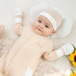 Bộ body sơ sinh La Pomme dài tay gấu con ngộ nghĩnh