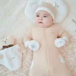 Bộ body sơ sinh La Pomme dài tay gấu con ngộ nghĩnh