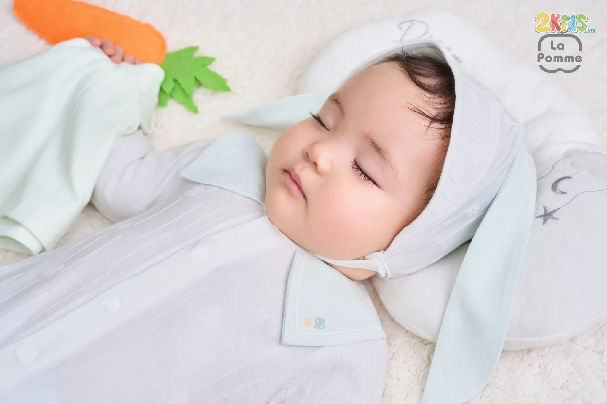 Bộ body sơ sinh La Pomme dài tay Happy Friend