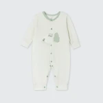 Bộ body sơ sinh La Pomme dài tay Happy Morning