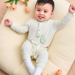 Bộ body sơ sinh La Pomme dài tay Happy Morning