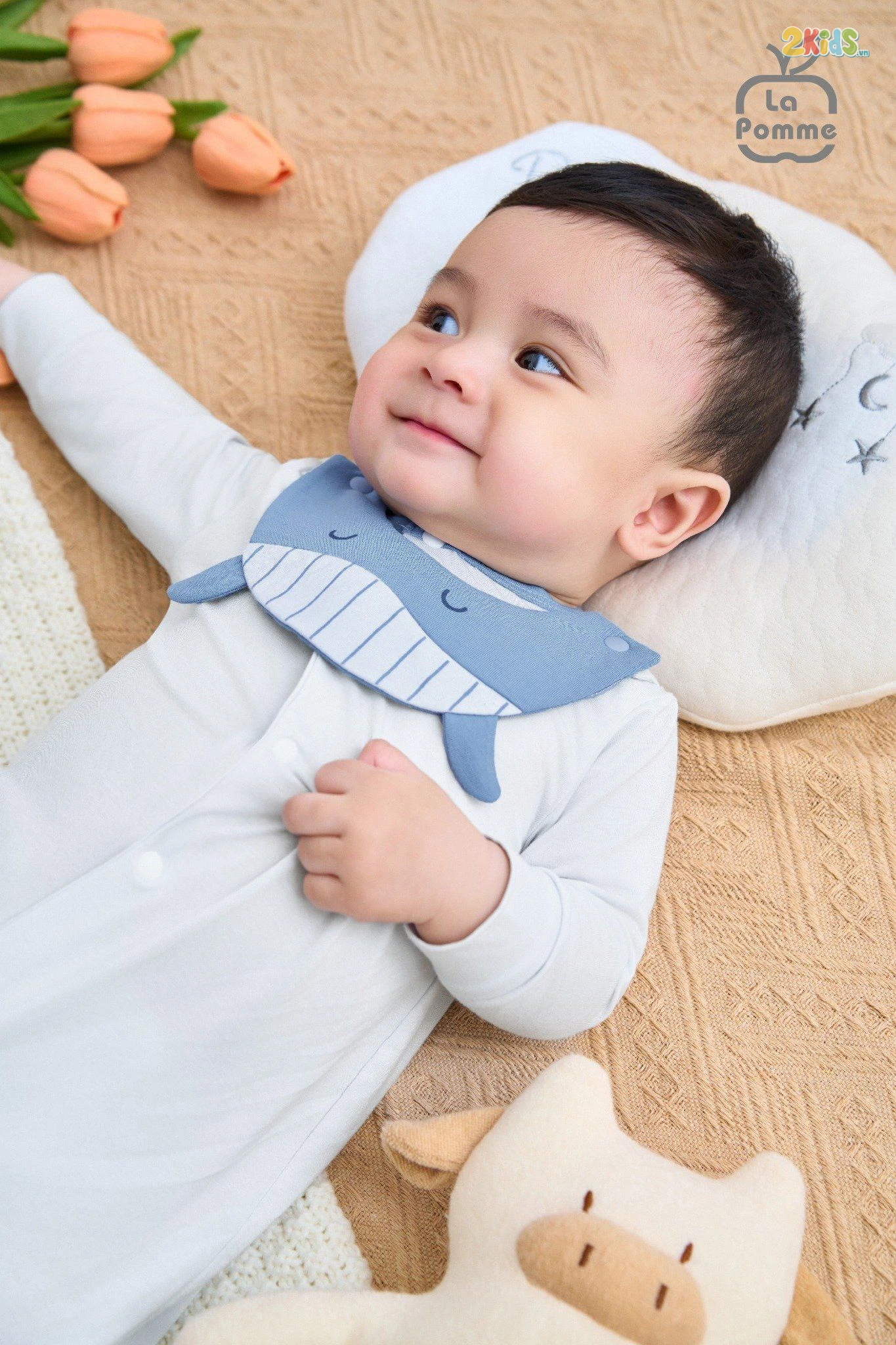 Bộ body sơ sinh La Pomme dài tay Hello Sunday