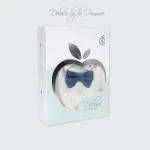 Bộ body sơ sinh La Pomme dài tay kèm mũ Deluxe thêu cổ