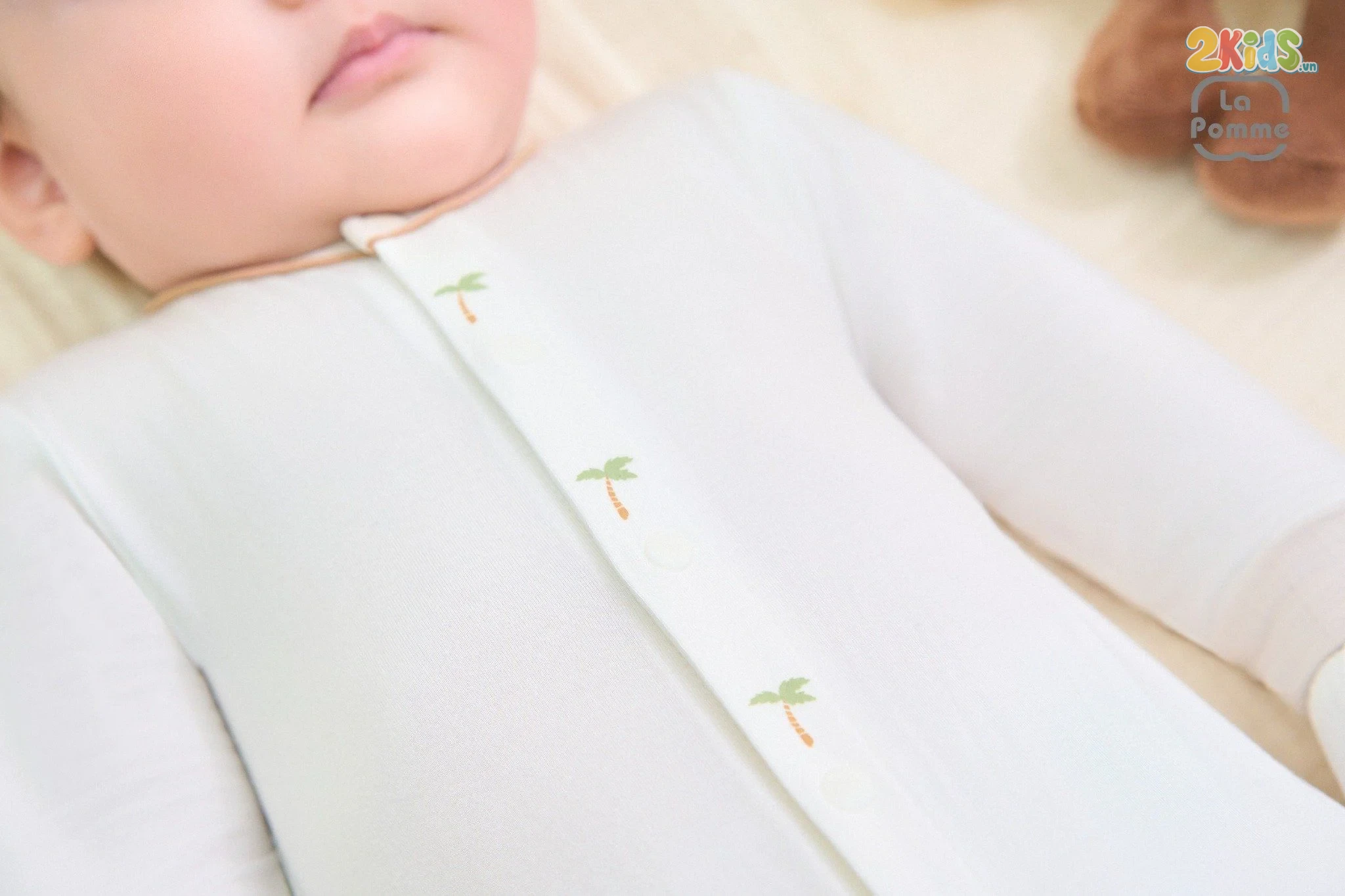 Bộ body sơ sinh La Pomme dài tay mùa hè của bé