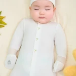 Bộ body sơ sinh La Pomme dài tay mùa hè của bé