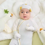 Bộ body sơ sinh La Pomme dài tay ngỗng con