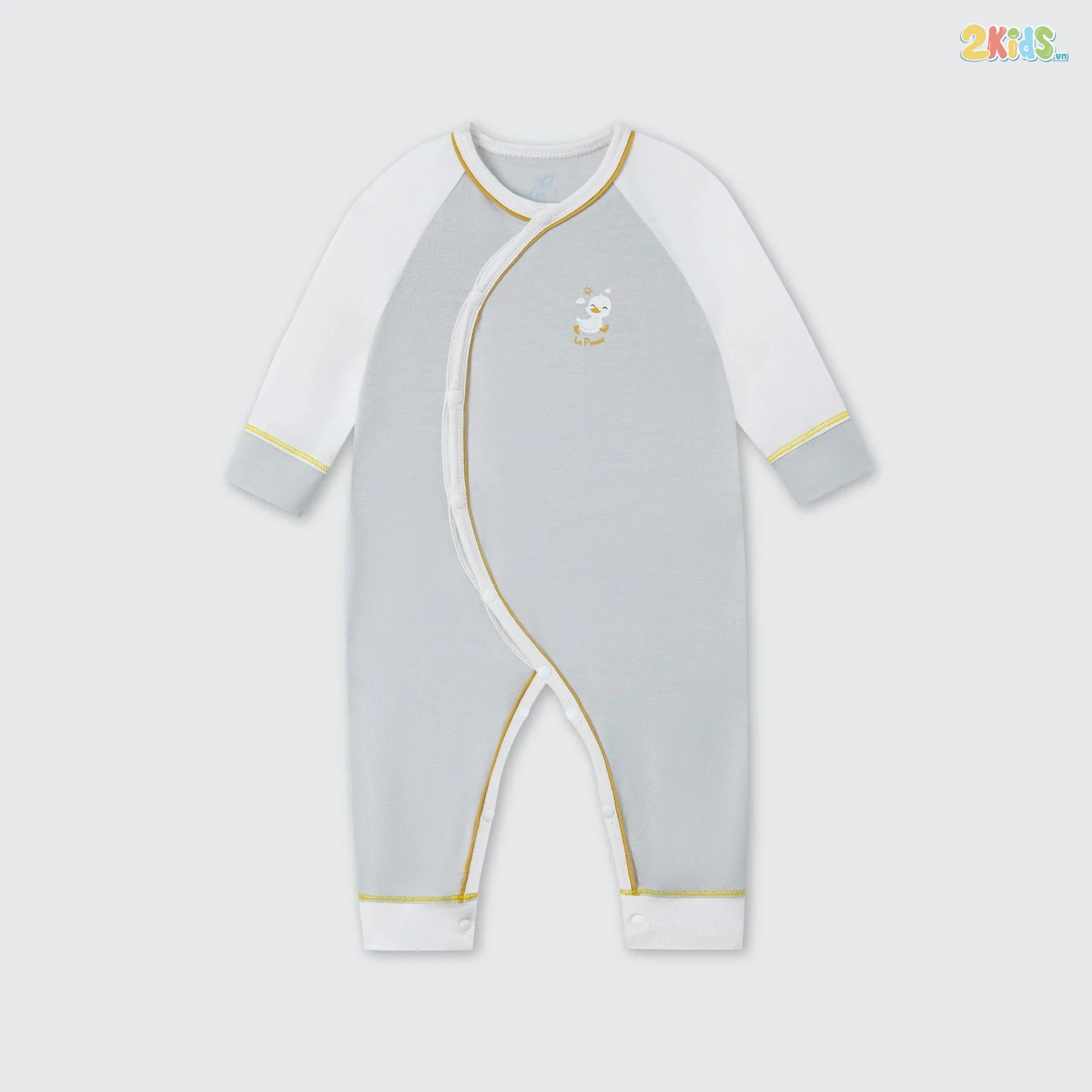 Bộ body sơ sinh La Pomme dài tay ngỗng con