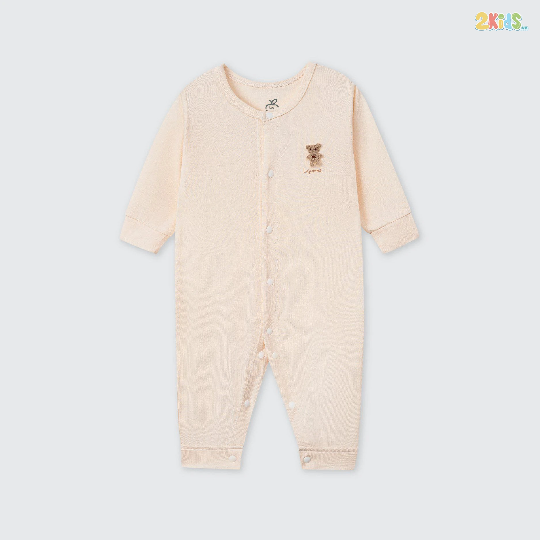 Bộ body sơ sinh La Pomme dài tay người bạn êm đềm