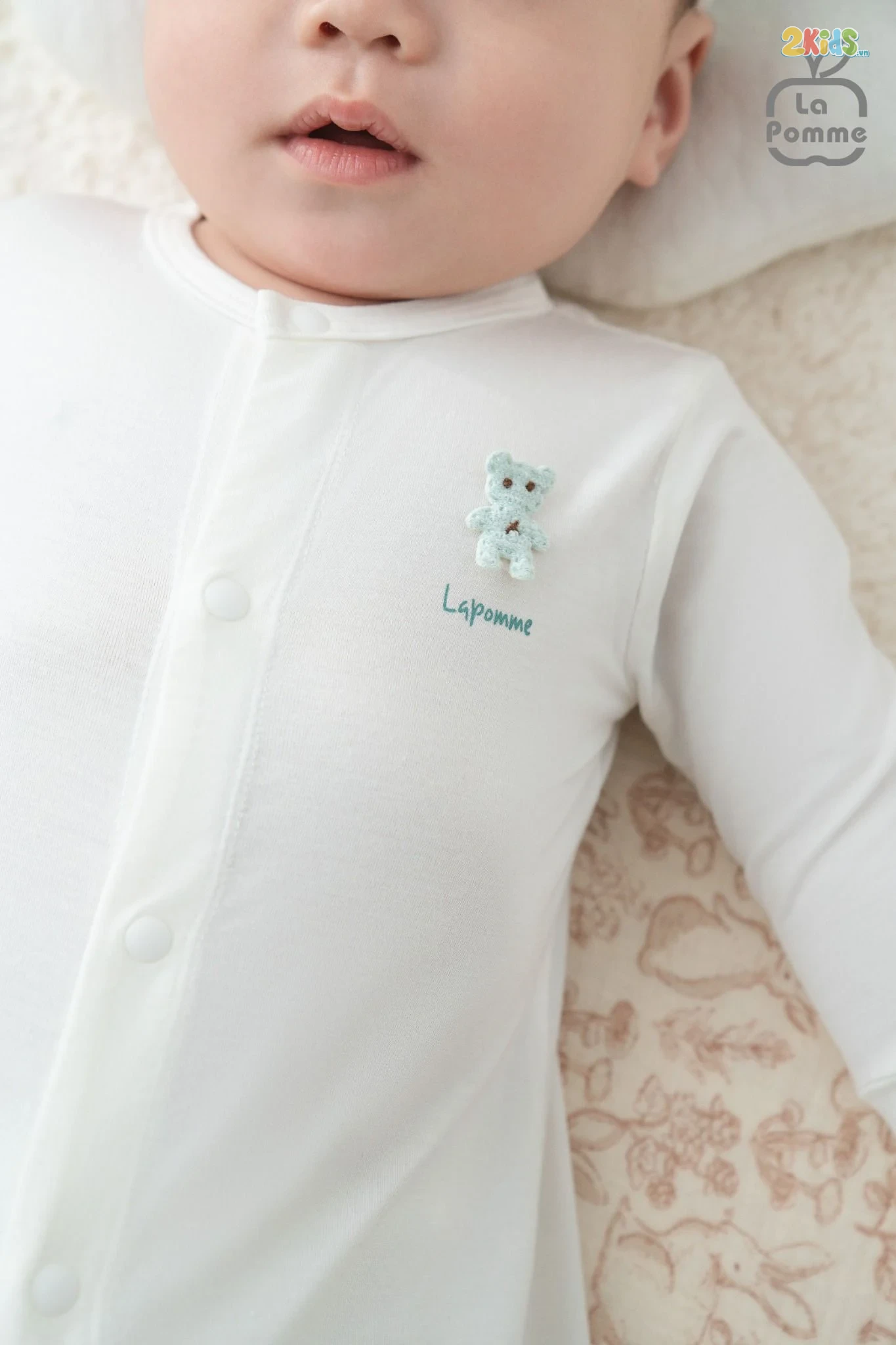 Bộ body sơ sinh La Pomme dài tay người bạn êm đềm