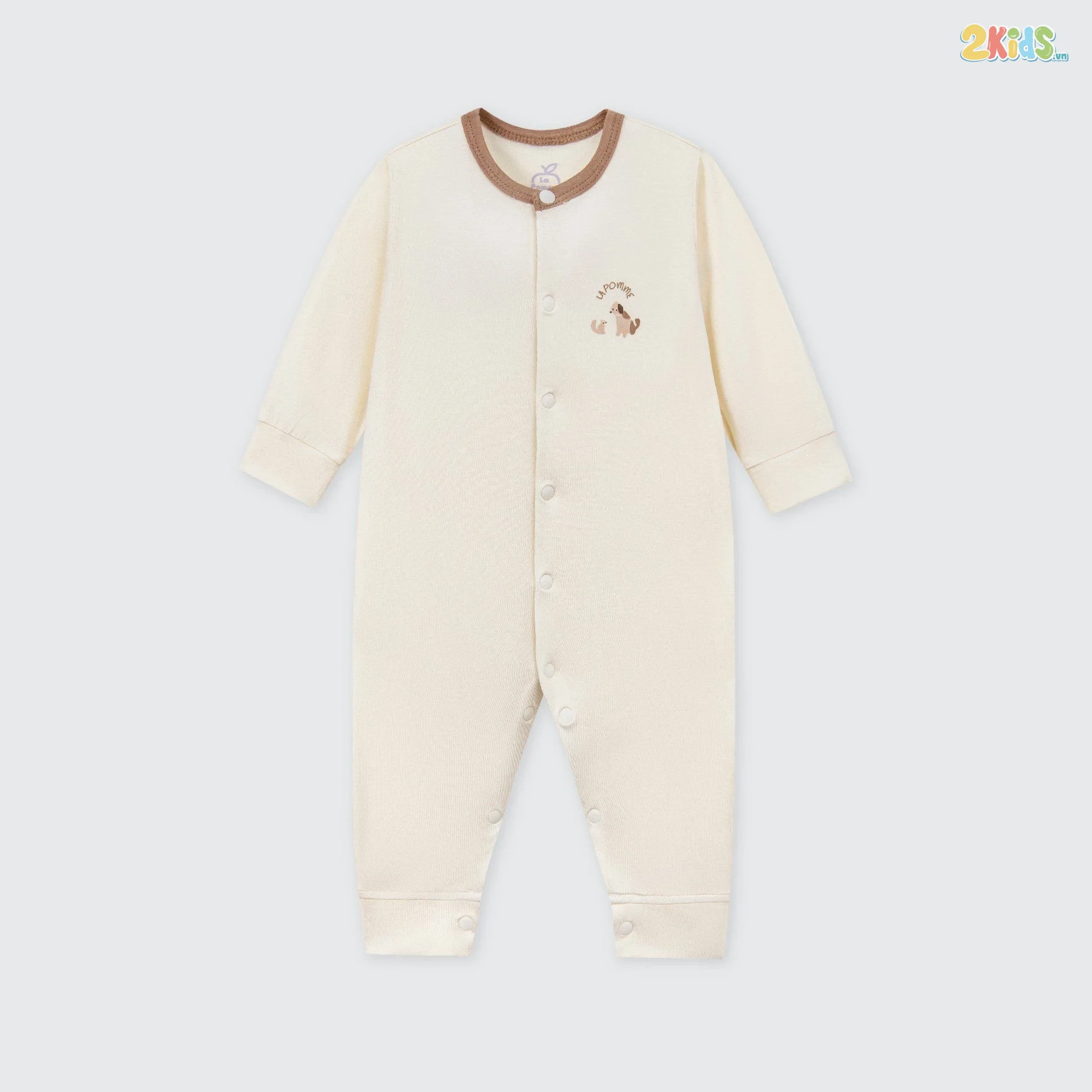 Bộ body sơ sinh La Pomme dài tay nông trại