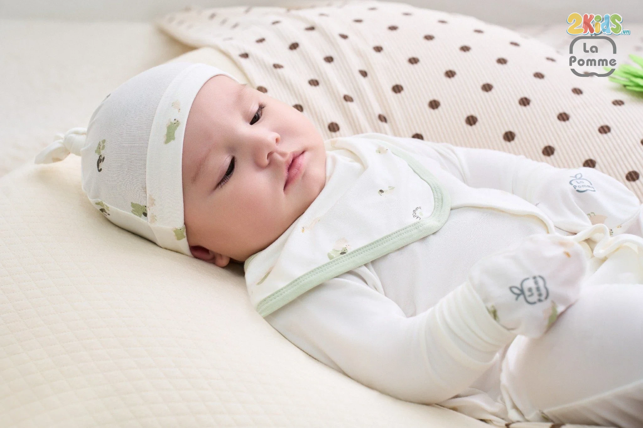 Bộ body sơ sinh La Pomme dài tay nông trại