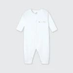 Bộ body sơ sinh La Pomme dài tay phối viền gấu nhỏ