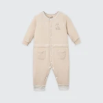 Bộ body sơ sinh La Pomme dài tay viền phối