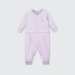 Bộ body sơ sinh La Pomme dài tay viền phối