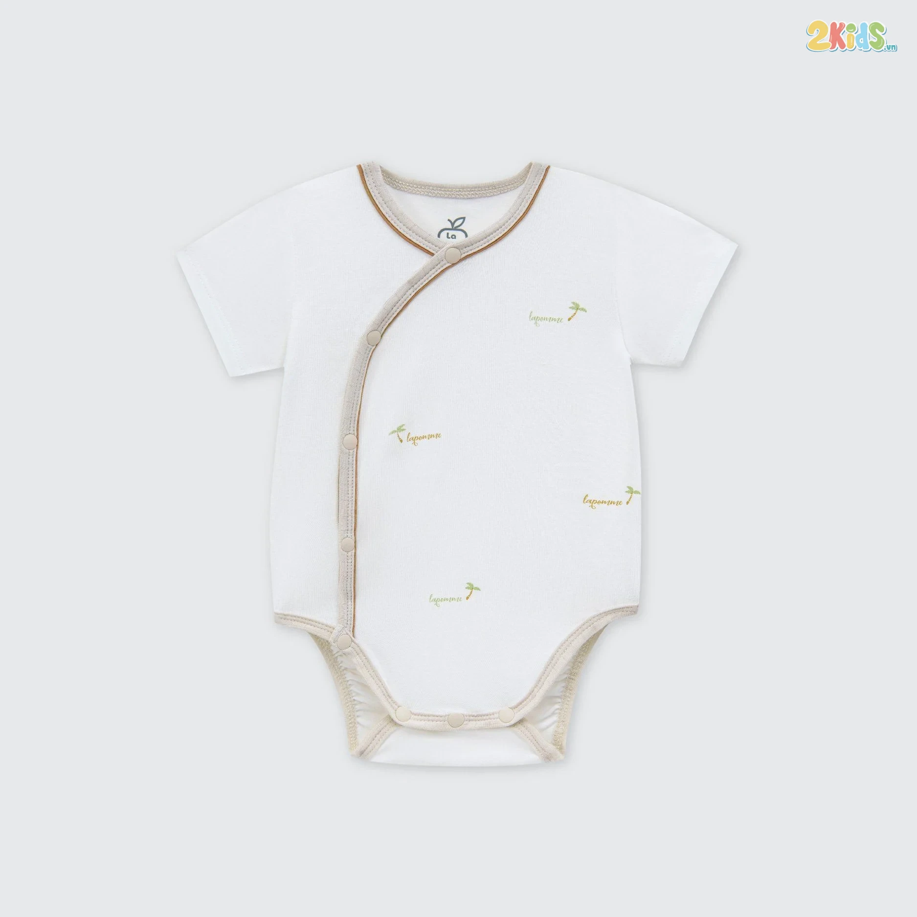 Bộ bodysuit sơ sinh La Pomme cộc tay mùa hè của bé