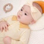 Bộ bodysuit sơ sinh La Pomme dài tay cổ Peter Pan