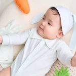 Bộ bodysuit sơ sinh La Pomme dài tay Happy Friend