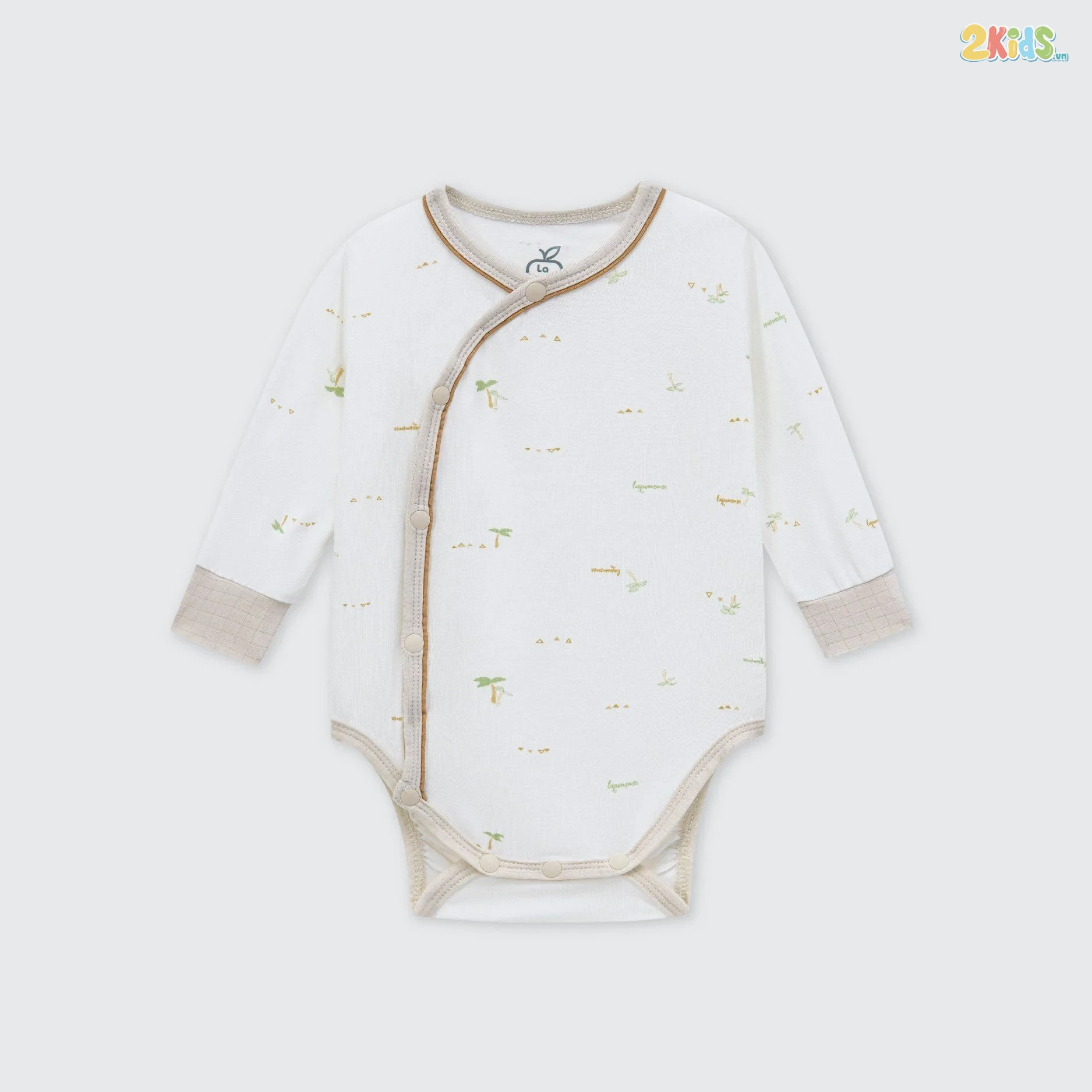 Bộ bodysuit sơ sinh La Pomme dài tay mùa hè của bé