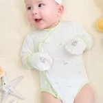 Bộ bodysuit sơ sinh La Pomme dài tay mùa hè của bé