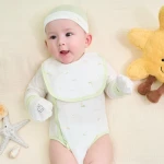 Bộ bodysuit sơ sinh La Pomme dài tay mùa hè của bé