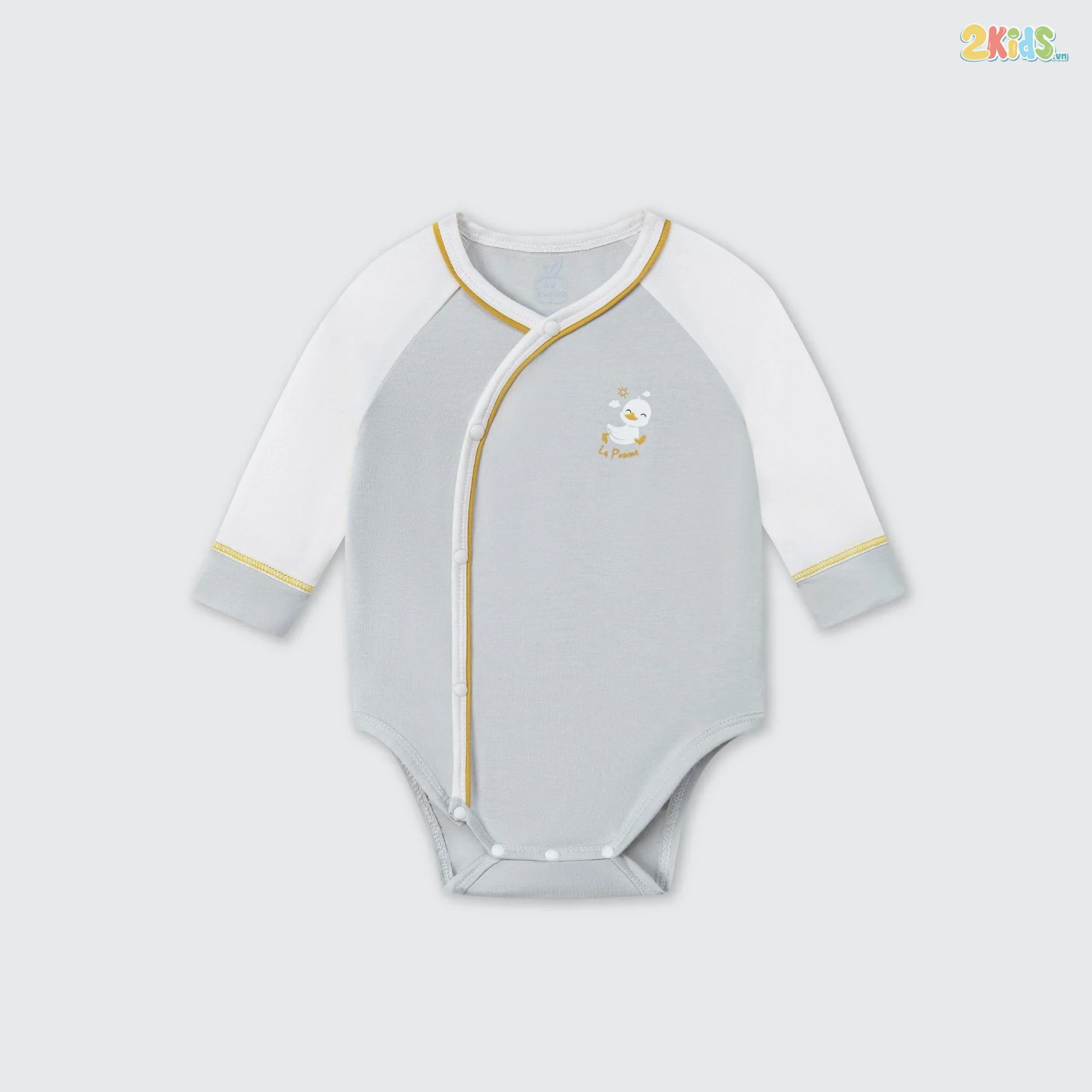 Bộ bodysuit sơ sinh La Pomme dài tay ngỗng con