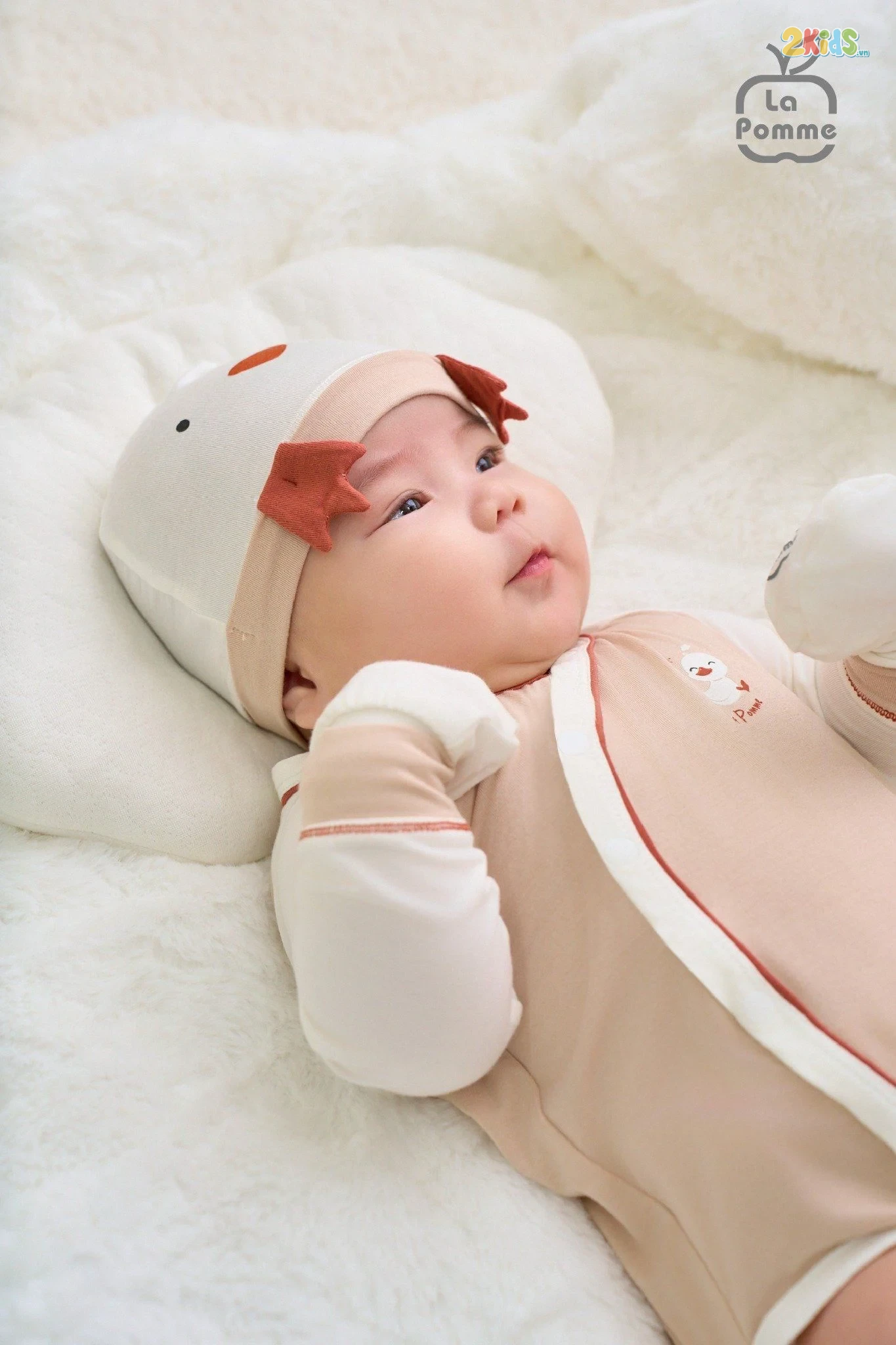 Bộ bodysuit sơ sinh La Pomme dài tay ngỗng con