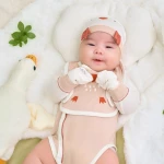 Bộ bodysuit sơ sinh La Pomme dài tay ngỗng con