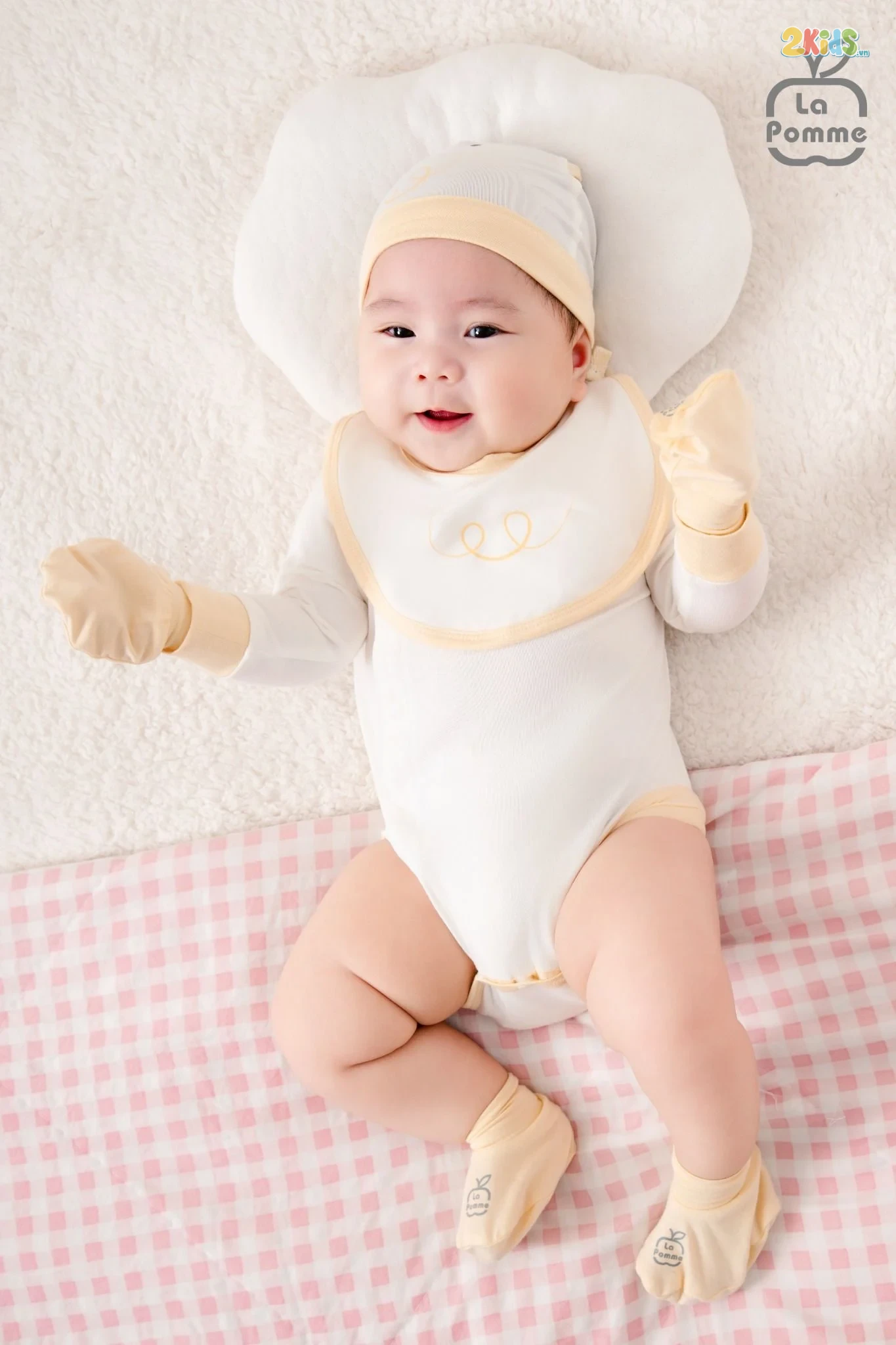 Bộ bodysuit sơ sinh La Pomme dài tay người bạn trong vườn