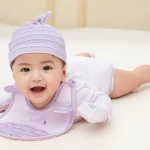 Bộ bodysuit sơ sinh La Pomme dài tay viền phối