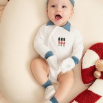 Bộ bodysuit sơ sinh La Pomme kèm quần chú lính chì