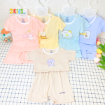 Bộ Quần Áo Sơ Sinh Unchi Cộc Tay Thun Lạnh Thông Hơi