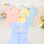 Bộ Quần Áo Sơ Sinh Unchi Cộc Tay Thun Lạnh Thông Hơi