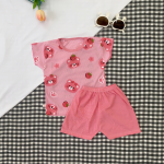 Bộ cộc tay thun tăm kết hợp họa tiết