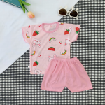 Bộ cộc tay thun tăm kết hợp họa tiết