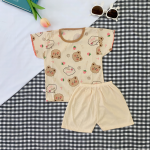 Bộ cộc tay thun tăm kết hợp họa tiết