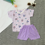 Bộ cộc tay thun tăm kết hợp họa tiết