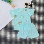 Bộ cộc tay thun tăm kết hợp họa tiết