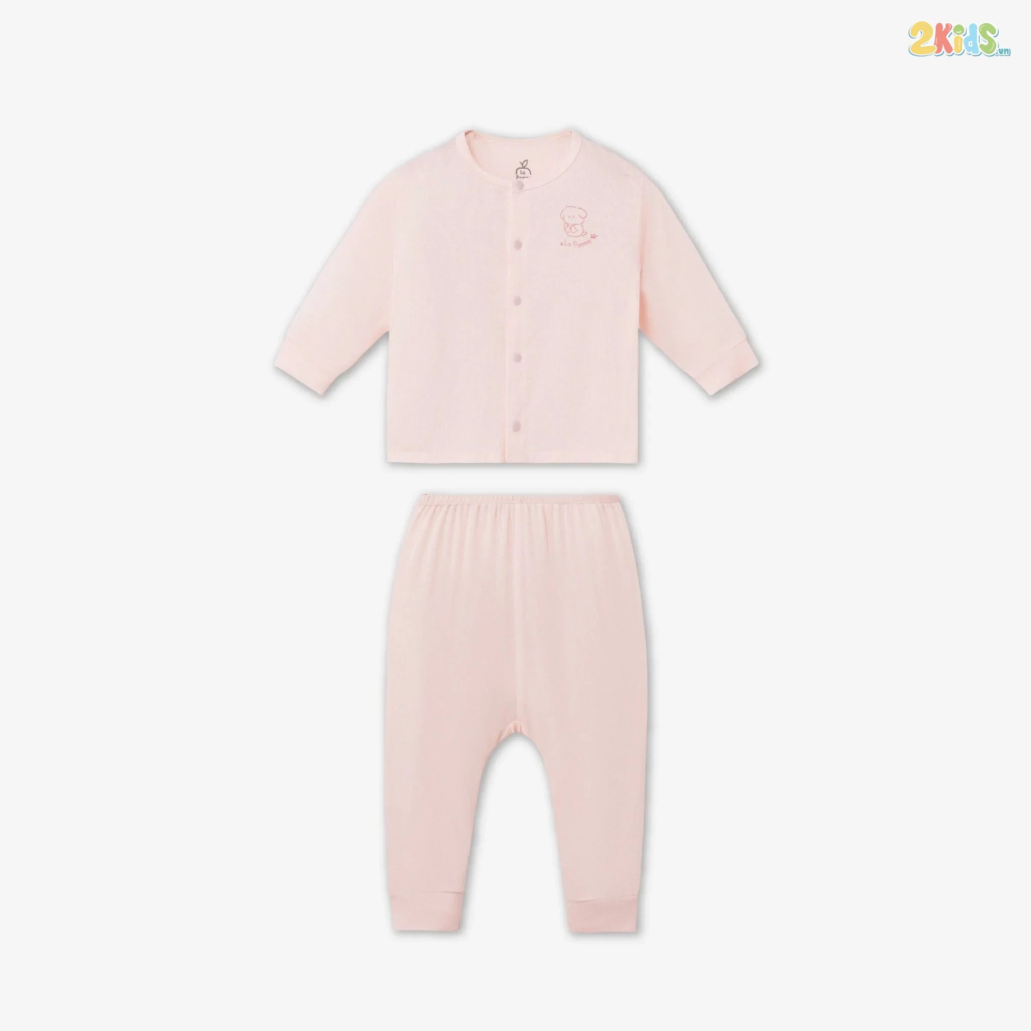 Bộ quần áo sơ sinh La Pomme dài tay cúc giữa Dreamy Baby