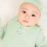 Bộ quần áo sơ sinh La Pomme dài tay cúc giữa Dreamy Baby