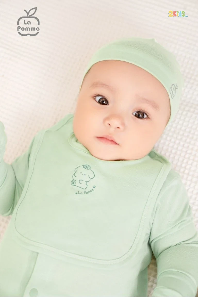 Bộ quần áo sơ sinh La Pomme dài tay cúc giữa Dreamy Baby