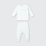 Bộ quần áo sơ sinh La Pomme dài tay cúc giữa gấu nhỏ