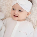 Bộ quần áo sơ sinh La Pomme dài tay cúc giữa gấu nhỏ