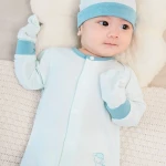 Bộ quần áo sơ sinh La Pomme dài tay cúc giữa phối màu