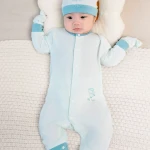 Bộ quần áo sơ sinh La Pomme dài tay cúc giữa phối màu