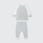 Bộ quần áo sơ sinh La Pomme dài tay cúc lệch ngỗng con