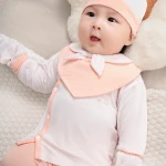 Bộ quần áo sơ sinh La Pomme dài tay cúc lệch phối màu