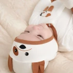 Bộ quần áo sơ sinh La Pomme dài tay cúc thẳng chó đốm