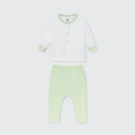 Bộ quần áo sơ sinh La Pomme dài tay cúc thẳng mùa hè của bé